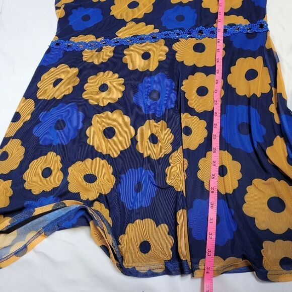 NEW Dolls Kill x Delias prismatic‎ perception groovy puff sleeve mesh dress 2X - Picture 5 of 8